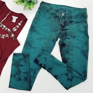 AEO Stretch Jegging Skinny Jean's Jade/Black